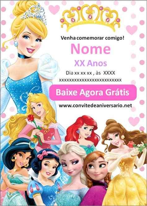 Convite Princesas convites